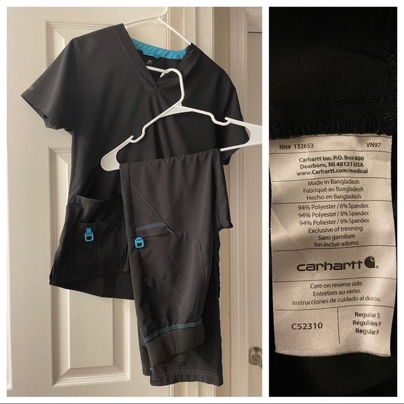 Carhartt black scrubs (top & bottom)
